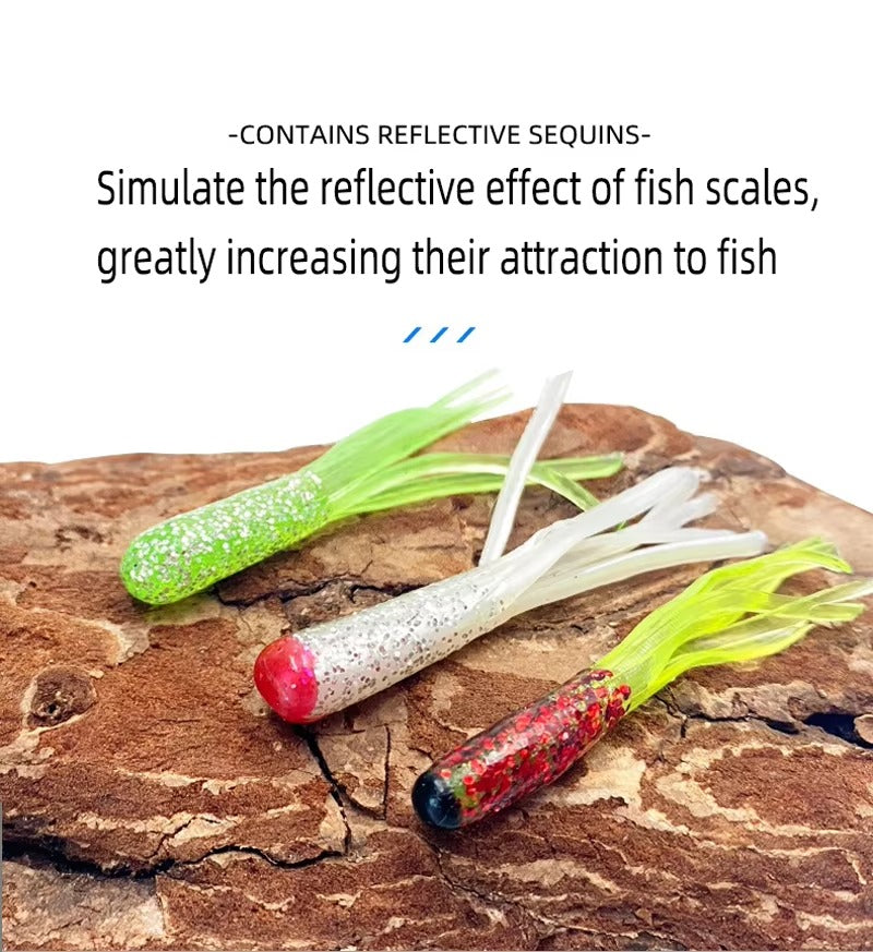 Soft Plastic Lure tube Bait Crappie plastic Worm Baits For Freshwater Pan Fish Trout pvc Crappie Lure river Fishing Lure