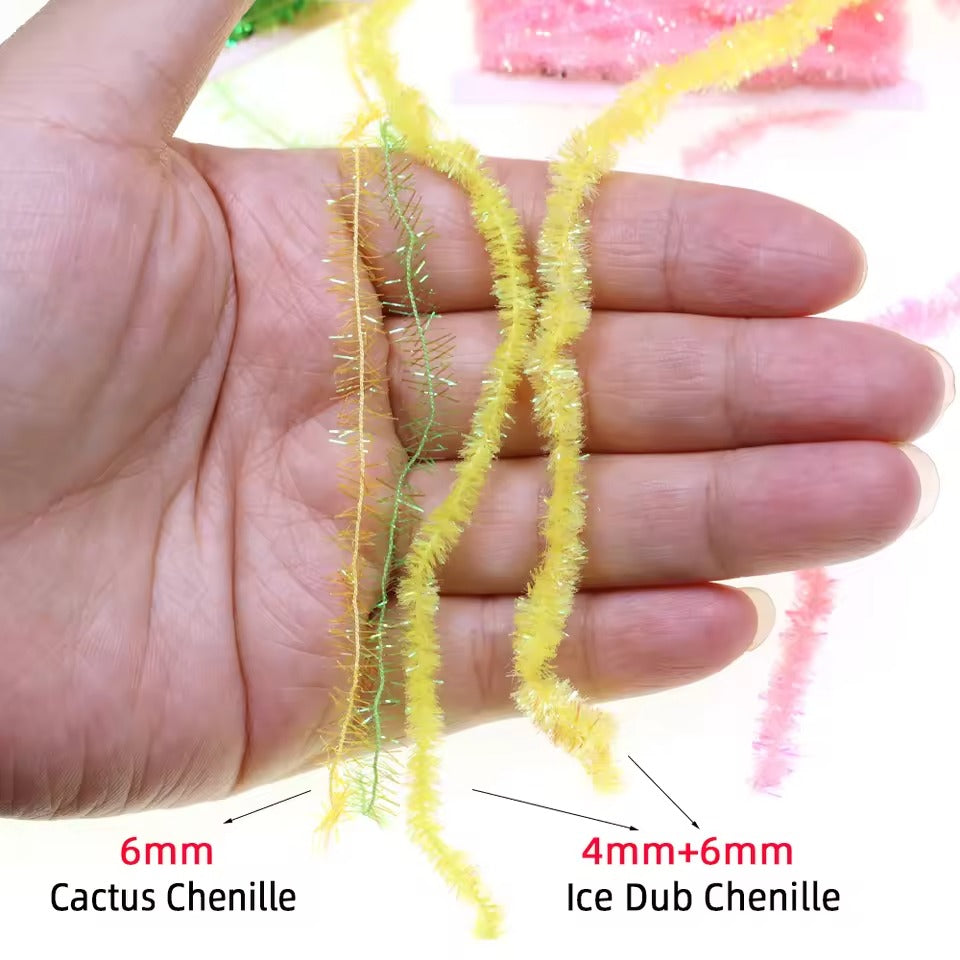 Ice Dub Chenille Cactus Chenille Fly Tying Material 6 Colors
