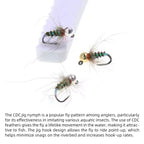 Tungsten Beadhead Cdc Jig Nymph Fly Wet Euro Nymph Barbless Jig Hook