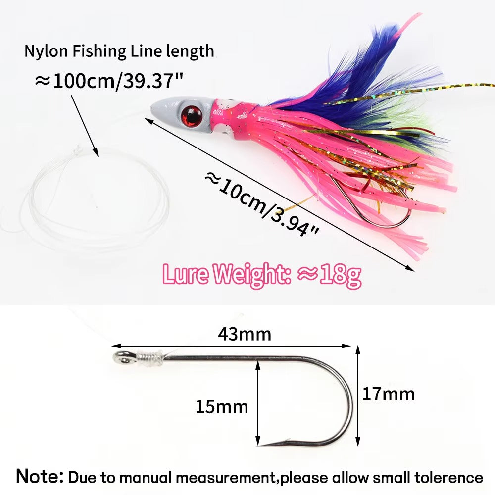 jig head squid skirt feather bait