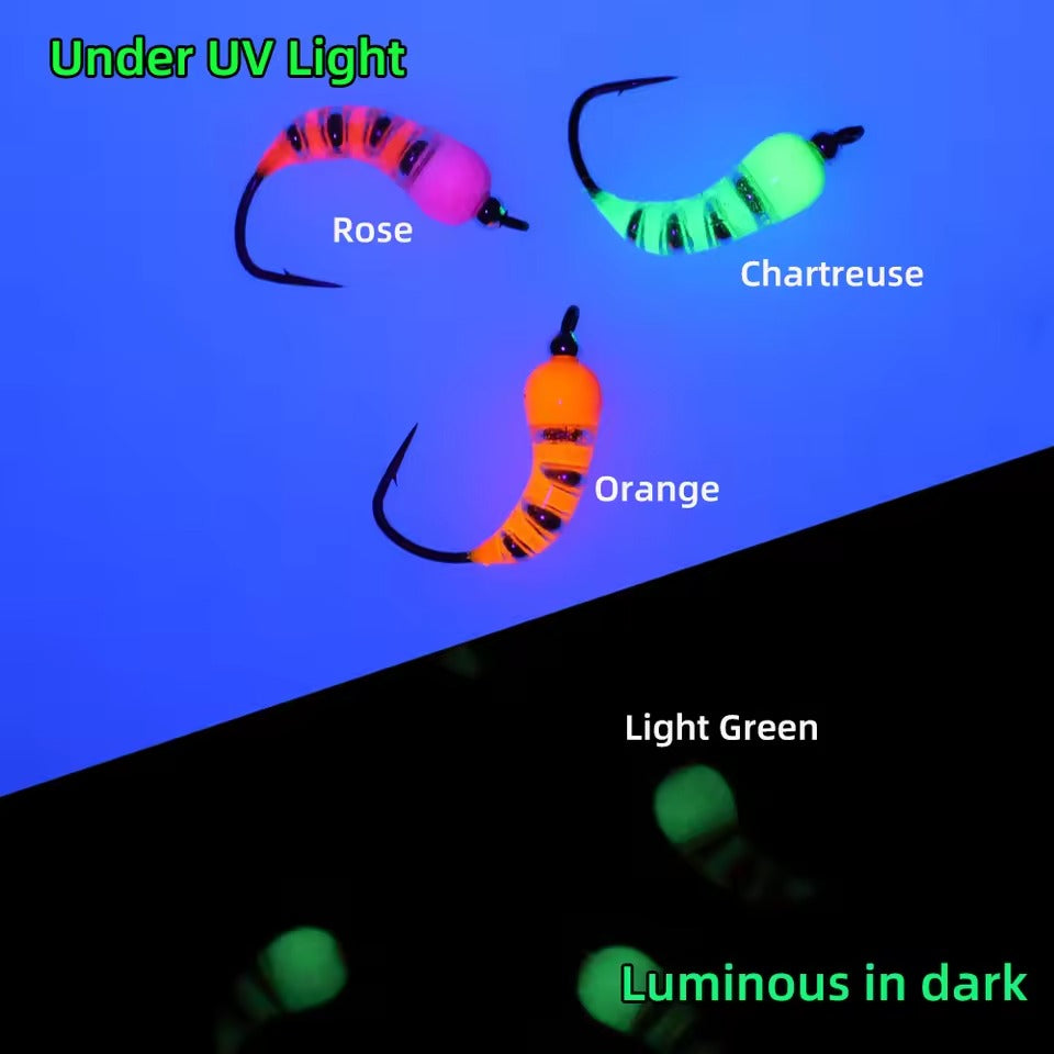 Brass Bead Head Epoxy Nymph Ice Fishing Scud Bug Worm Fly Caddis Larvae Insect Baits