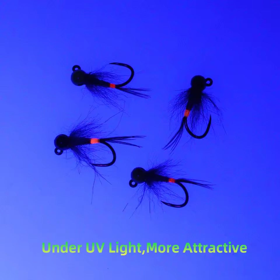 Tungsten Bead Head Jig Nymph Fly Artificial Insect Baits fast Sinking Wet Euro Nymph