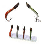 Realistic Latex Worm Fly Latex Body Luminous Artificial Larva Bait