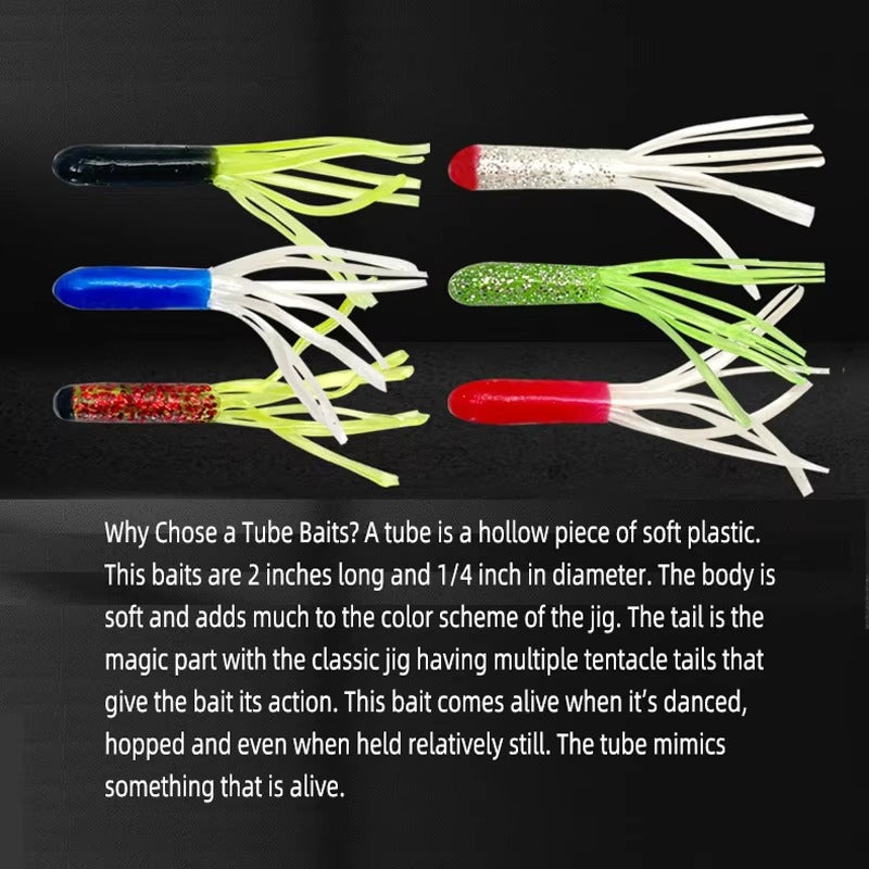 Soft Plastic Lure tube Bait Crappie plastic Worm Baits For Freshwater Pan Fish Trout pvc Crappie Lure river Fishing Lure