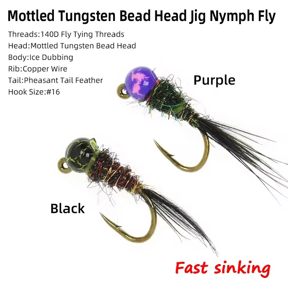 Mottled Jig Bead Head Wet Euro Nymph