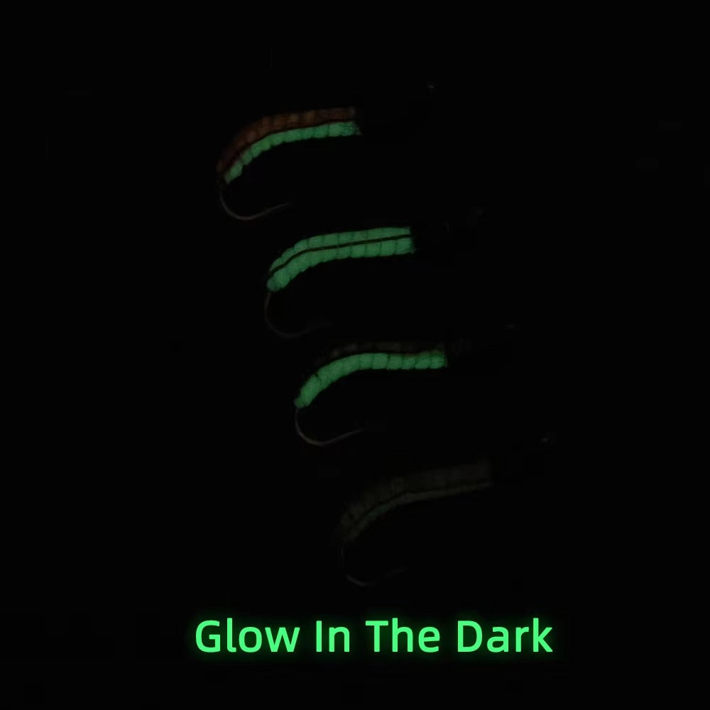 Realistic Latex Worm Fly Latex Body Luminous Artificial Larva Bait
