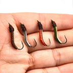 Realistic Latex Worm Fly Latex Body Luminous Artificial Larva Bait