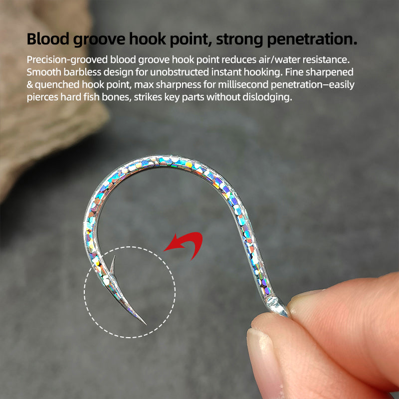 Saltwater Boat Fishing Tube Eye Jigging Hook