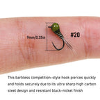 Mottled Offset Tungsten Bead Jig Nymph Fly Barb less Insect Lure Fast Sinking