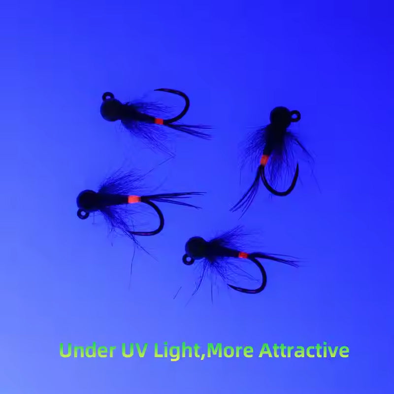 Tungsten Bead Head Jig Nymph Fly Artificial Insect Baits Fast Sinking