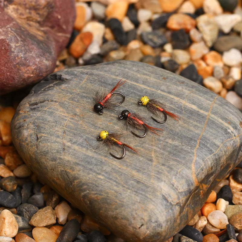 Tungsten Bead Head Jig Nymph Fly Artificial Insect Baits Fast Sinking