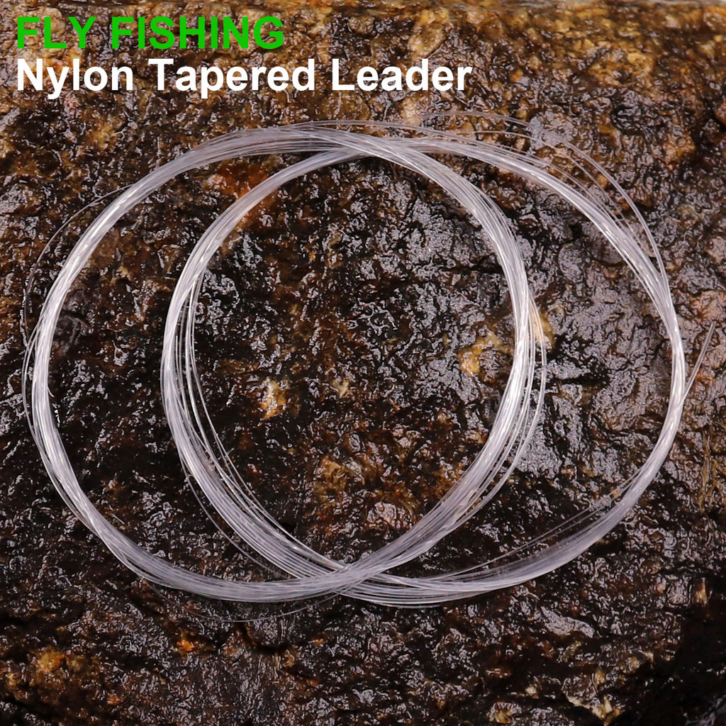 Tapered Leader Fly Fishing Line 9ft 0X-7X Nylon Monofilamet Clear Leader Tippet Welded Loops Knotless Line