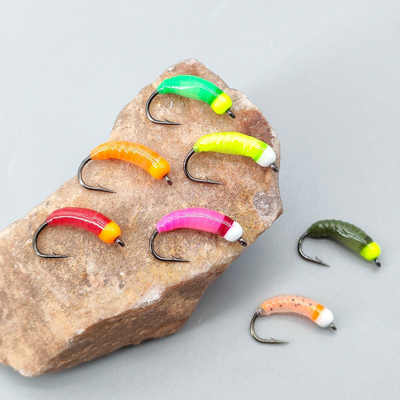 Iridescent Glow-in-the-Dark Nymph Ice Fishing Scud Bug Worm Fly Caddis Larvae Insect Bait