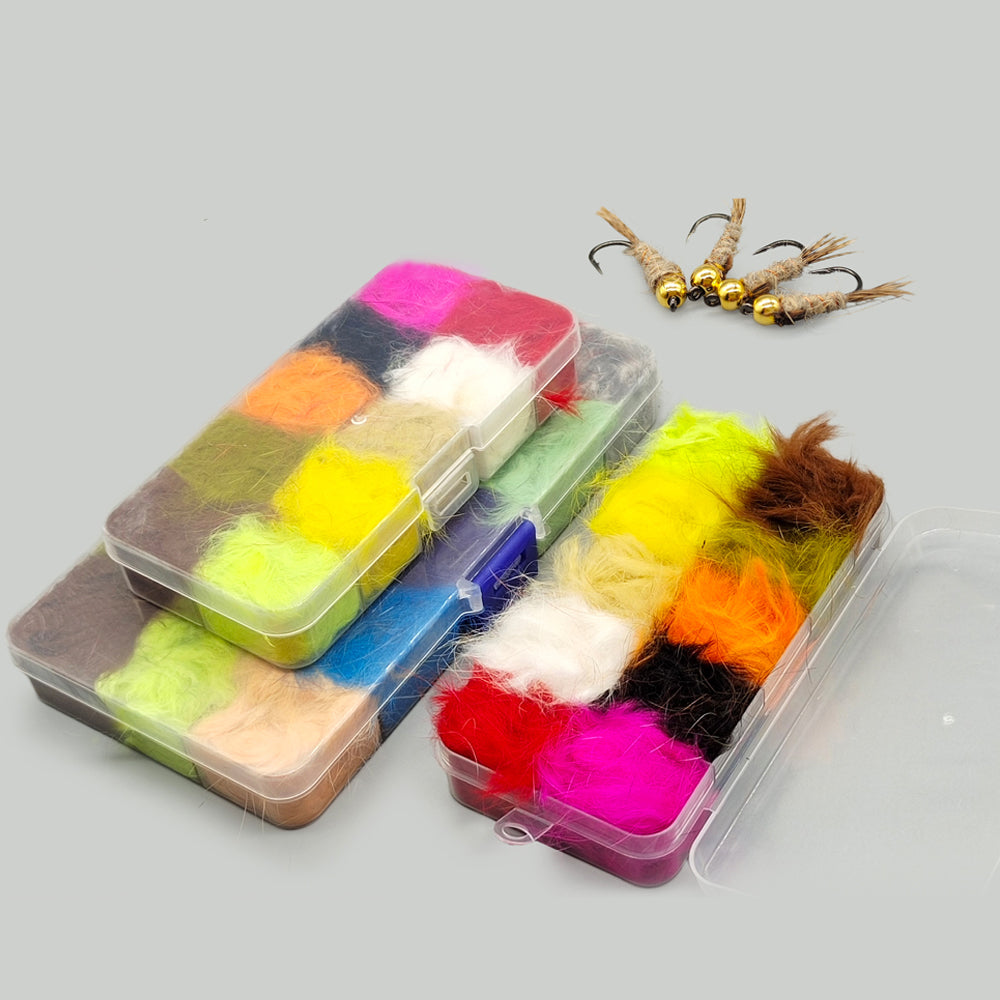 Multi-Color Rabbit Hair Fiber Set - Fly Tie Material for Fishing Hooks