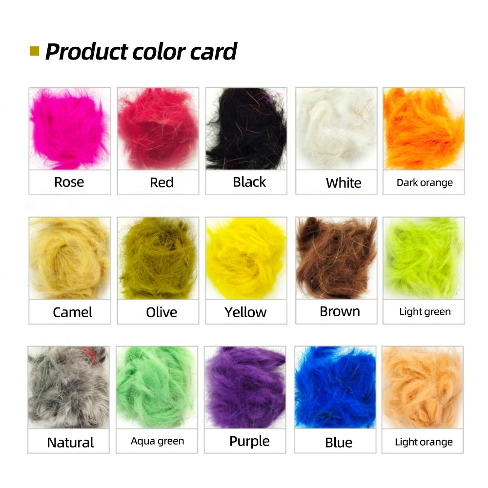 Multi-Color Rabbit Hair Fiber Set - Fly Tie Material for Fishing Hooks