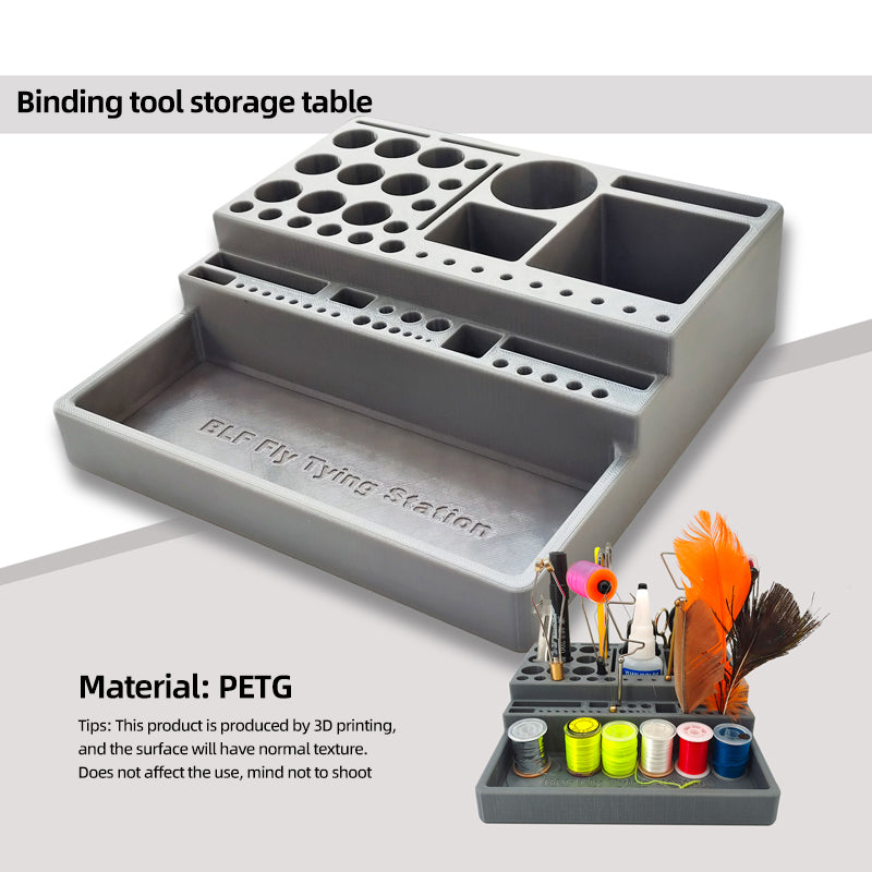 Fly Tying Station Accessory Tool Plastic Storage Box for Fly Binding Essential Fishing Accessory River Lake Stream Fly Fishing