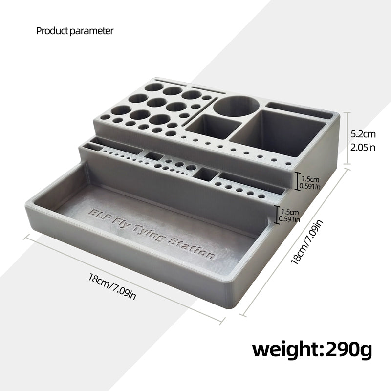 Fly Tying Station Accessory Tool Plastic Storage Box for Fly Binding Essential Fishing Accessory River Lake Stream Fly Fishing