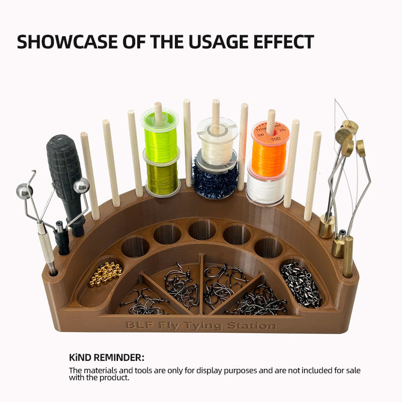 Fly Tying Station Accessory Tool Plastic Storage Box for Fly Binding Essential Fishing