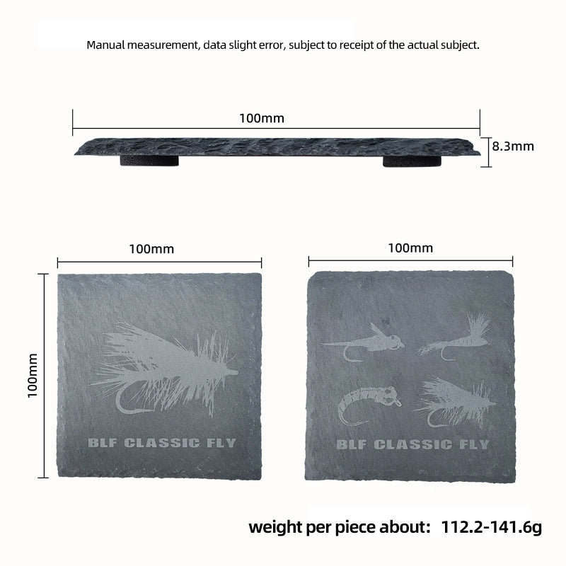 Creative Fly Fishing-Themed Slate Coasters Fishing Tools & Accessories