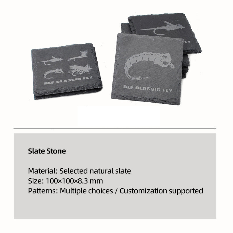 Creative Fly Fishing-Themed Slate Coasters Fishing Tools & Accessories