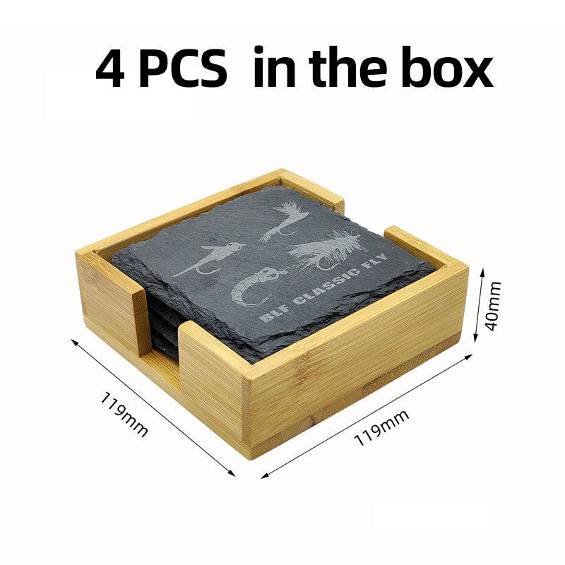 Creative Fly Fishing-Themed Slate Coasters Fishing Tools & Accessories