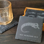 Creative Fly Fishing-Themed Slate Coasters Fishing Tools & Accessories